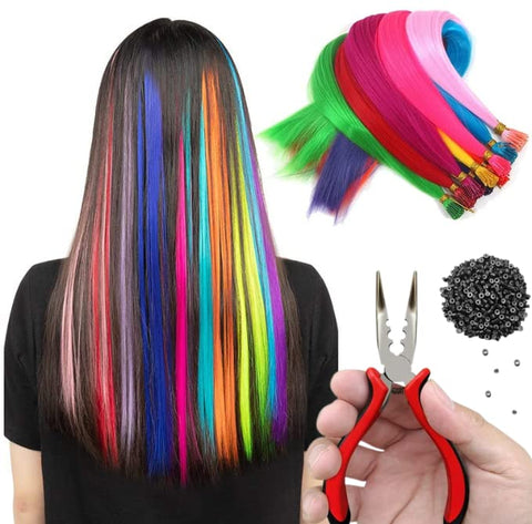 Osprey 20 Pcs Rainbow Colored Hair Extensions